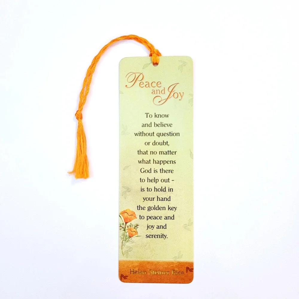 Vintage Y2K Peace & Joy Bookmark Helen Steiner Rice Psalm floral 2006 CAG BML651
